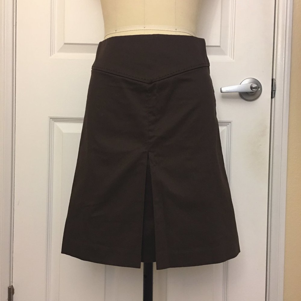 🍉 GAP Dark Brown Cotton Knee-length Work Skirt